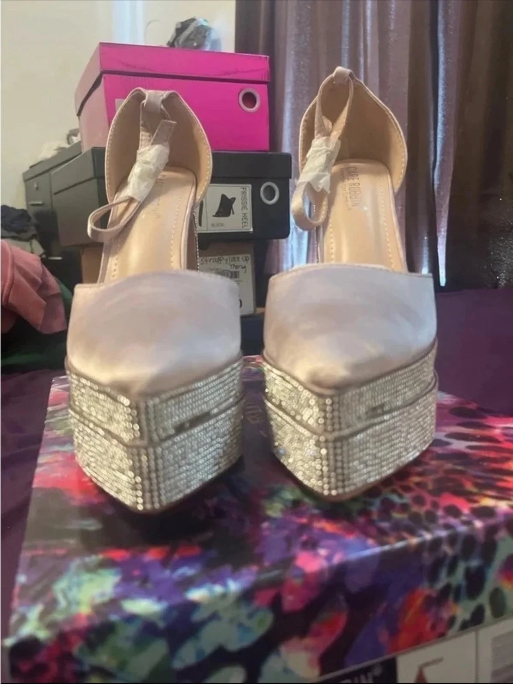 Cape Robbin Rhinestone Platform Heels